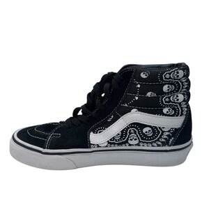 Vans Sk8-Hi Kids Black White Bandana Skull Print Suede High Top Shoes 4.5Y 6W